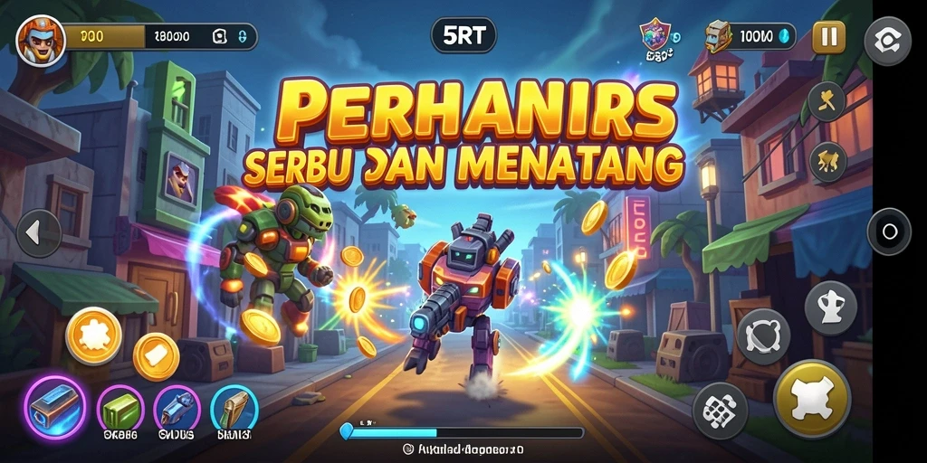 Tangkapan layar permainan 5RT yang menunjukkan aksi intens dalam Arcade.