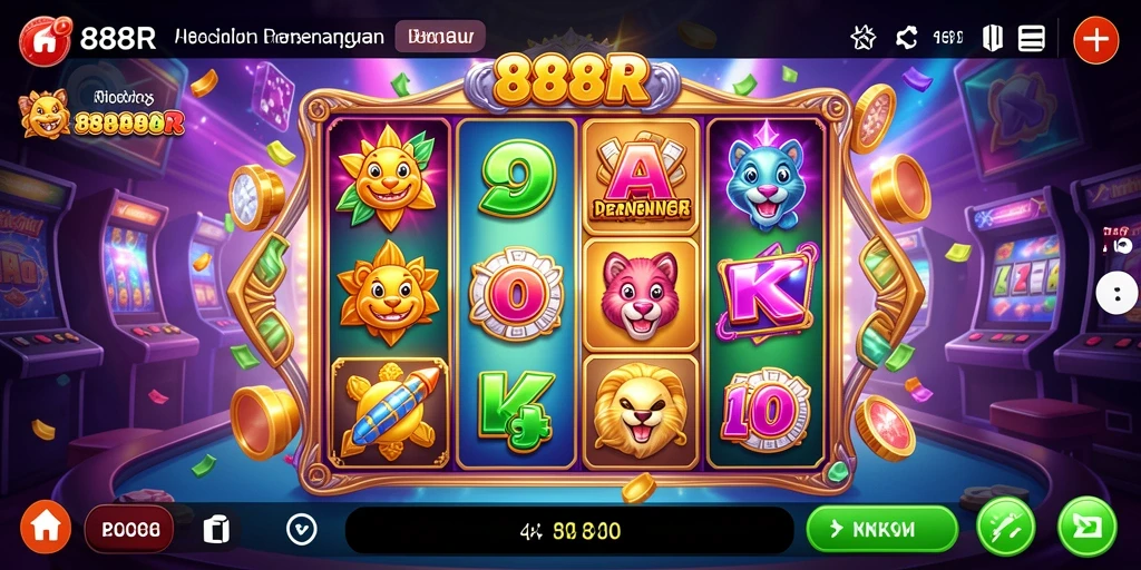 Tampilan menakjubkan dari gameplay Slot 888R yang penuh warna.