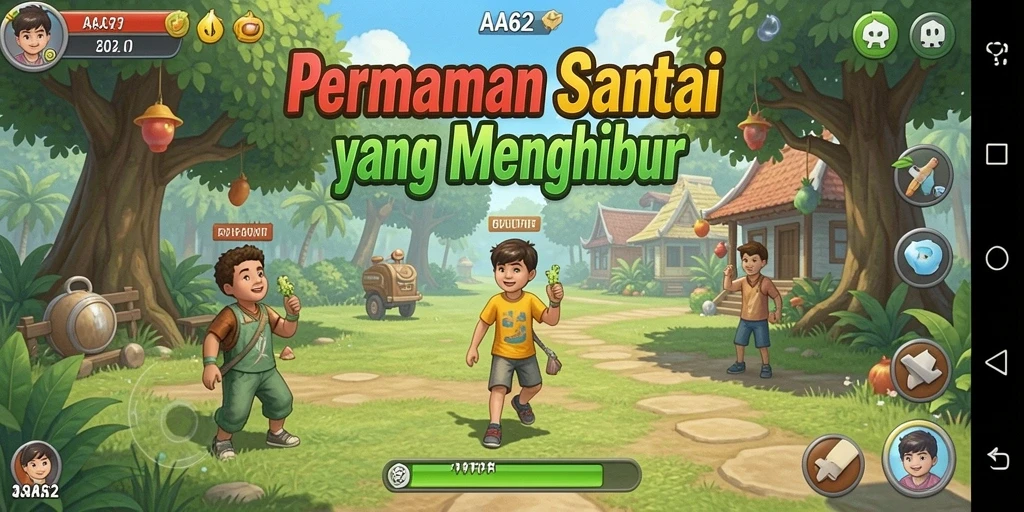 Tampilan gameplay santai yang menggembirakan di AA62.