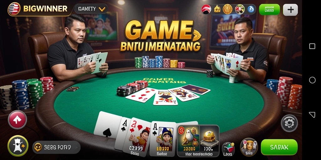Gameplay Poker yang seru dalam BIGWINNER.