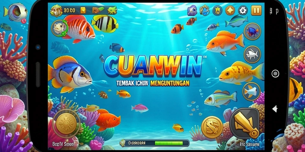 Screenshot gameplay seru dari CUANWIN yang menampilkan aksi menembak ikan.