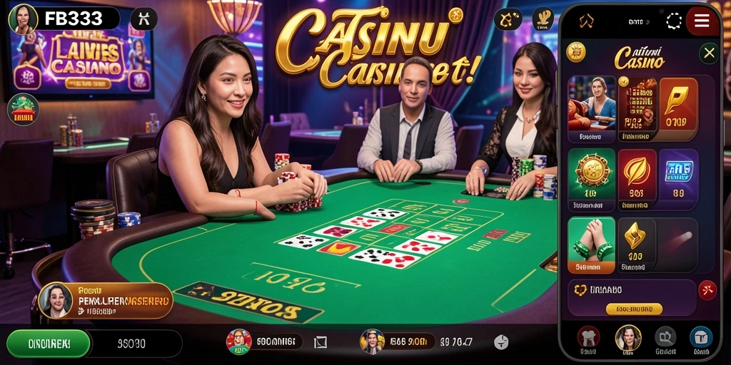 Tangkapan layar FB333 menunjukkan pengalaman mendebarkan bermain Live Casino.