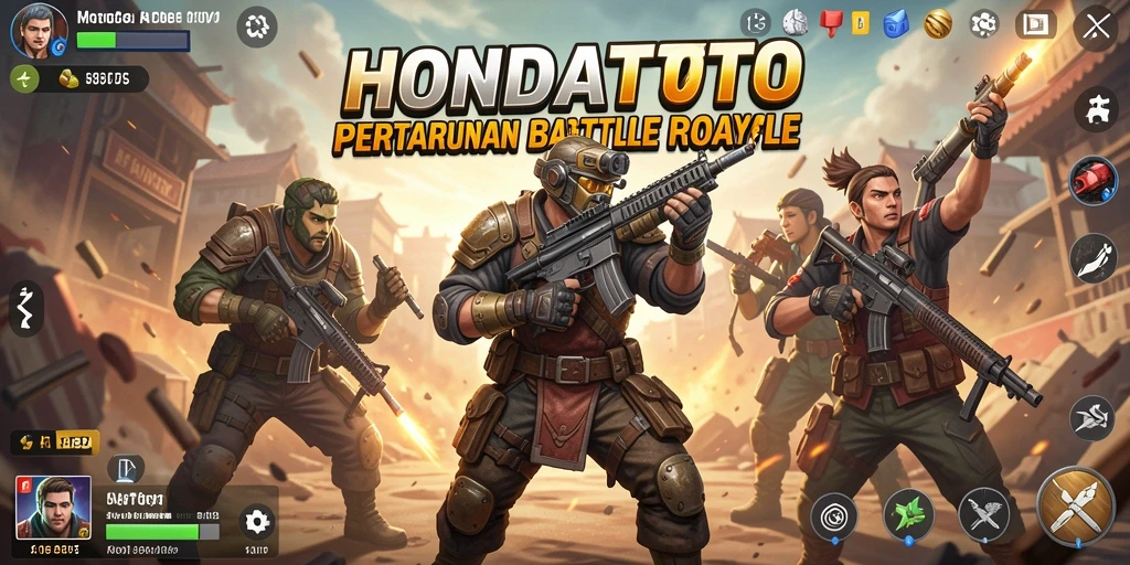 Gameplay seru HONDATOTO dengan pertempuran Battle Royale yang mengesankan.