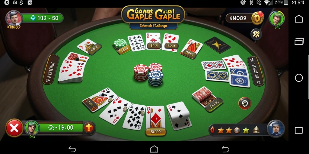 Tampilan gameplay Gaple yang menarik dan seru.