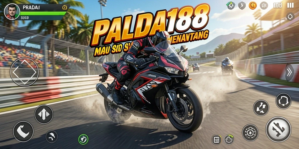 Tampilan gameplay seru dalam balapan motor PRADA188.