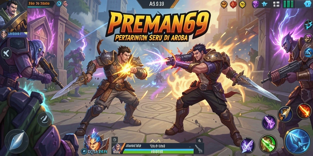 Tangkapan layar menampilkan aksi intens di arena MOBA.