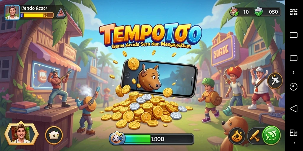 Screenshot gameplay TEMPOTOTO yang menampilkan aksi seru dalam permainan Arcade.