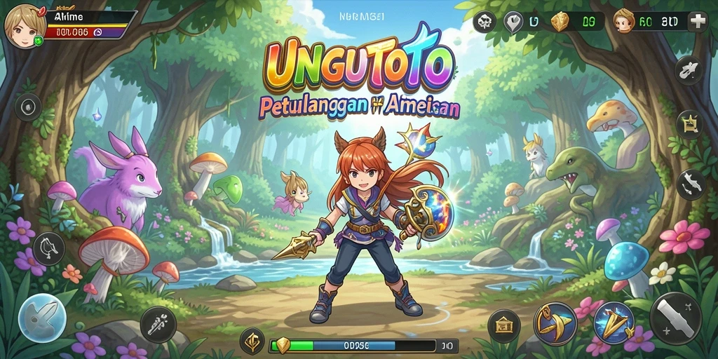Tampilan gameplay UNGUTOTO yang penuh warna dan dinamis.