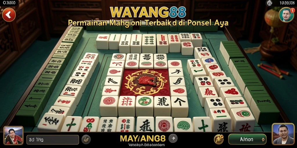 Tampilan utama gameplay WAYANG88 yang menampilkan keseruan Mahjong.